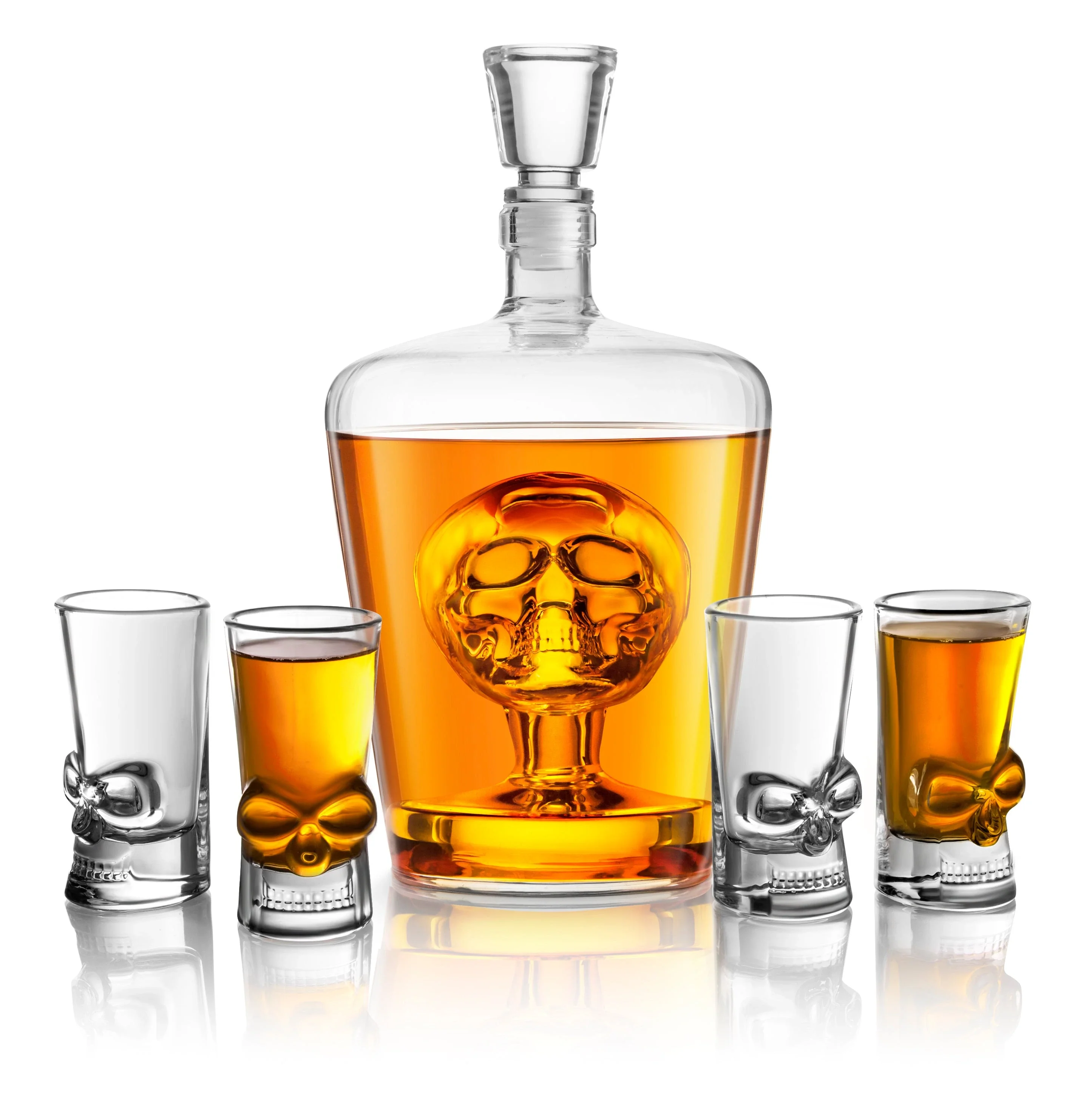 FINAL TOUCH BRAIN FREEZE SKULL DECANTER SET @ Windermere [1055254]