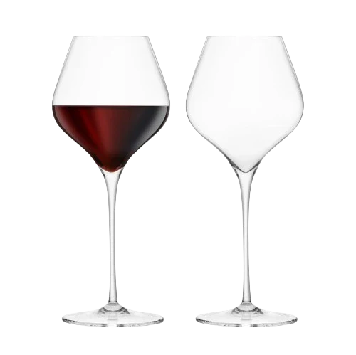 FINAL TOUCH BURGUNDY LEAD FREE CRYSTAL GLASSES 2PK @ MacTaggart Ridge [1051469]