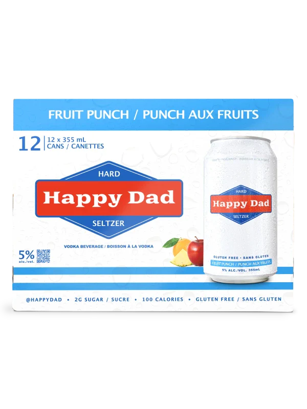 HAPPY DAD HARD SELTZER FRUIT PUNCH 355ML 12PK CAN @ Emerald Hills [1053353]