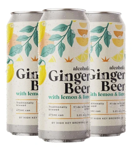 HIGH KEY GINGER BEER WITH LEMON & LIME 473ML 4PK CAN @ Airdrie [1058734]