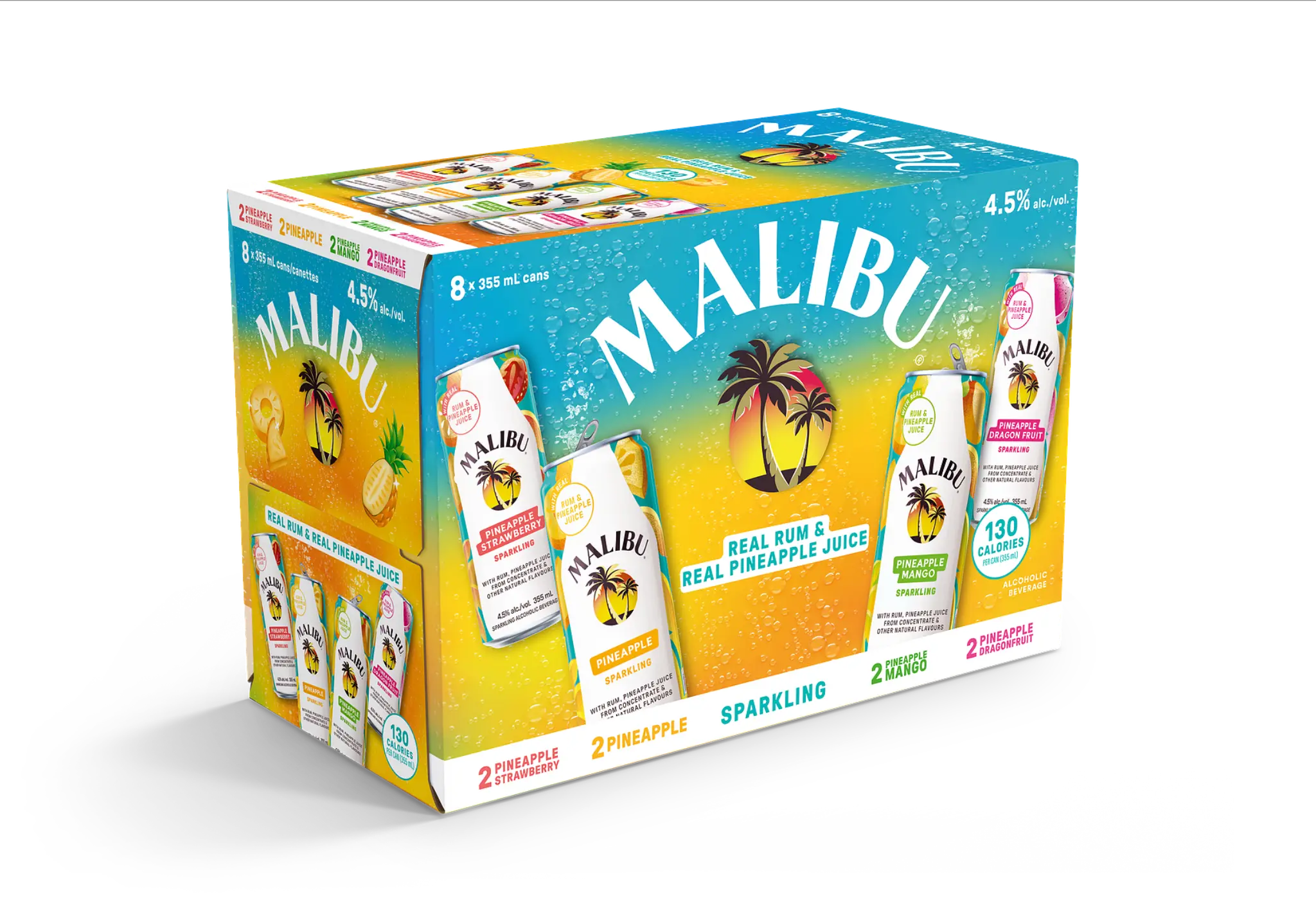 MALIBU RUM & PINEAPPLE COCKTAIL VARIETY PACK 355ML 8PK CAN @ Southgate [1062581]