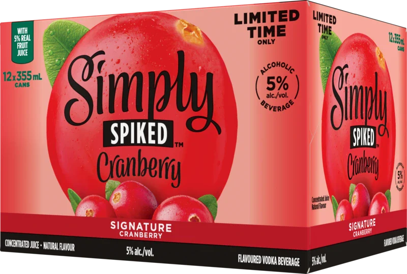 SIMPLY SPIKED SIGNATURE CRANBERRY 355ML 12PK CAN @ Sage Hill [1053574]