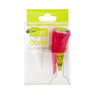 TRUE CONE BOTTLE STOPPER SILICONE 2PK ASSORTED @ Airdrie [1061118]