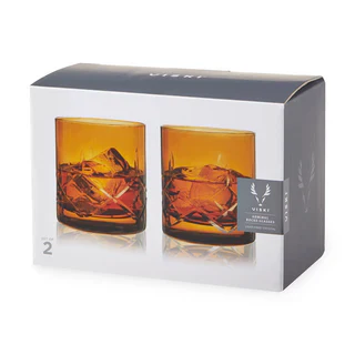 VISKI ADMIRAL ROCKS GLASSES AMBER 2PK @ Signal Hill [1061247]